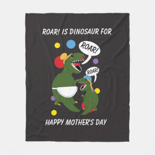 Manta Polar Feliz Día de la Madre Dinosaurio Roar Personalizad