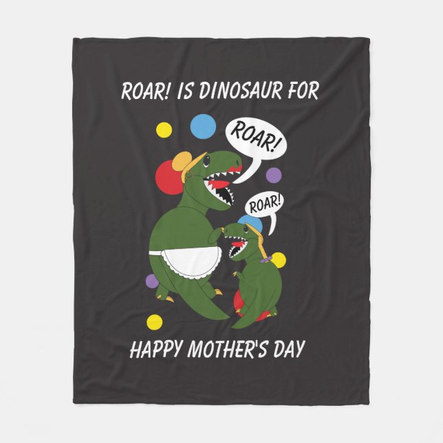 Manta Polar Feliz Día de la Madre Dinosaurio Roar Personalizad (Anverso)
