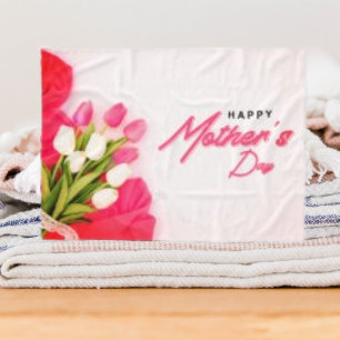 Manta Polar Feliz Día de la Madre, Flor de Tulipanes
