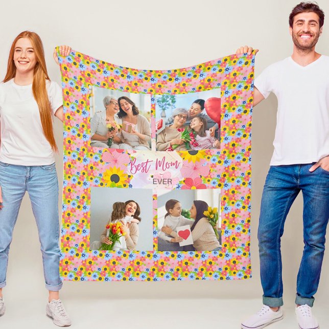 Manta Polar Feliz Día de la Madre, mejor mamá de todos (Subido por el creador)