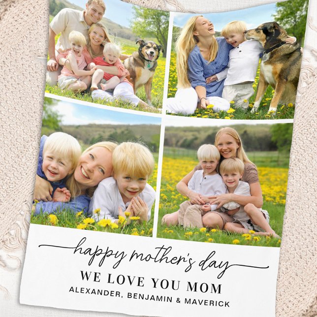 Manta Polar Feliz Día de la Madre Personalizado 4 Collages de  (Subido por el creador)