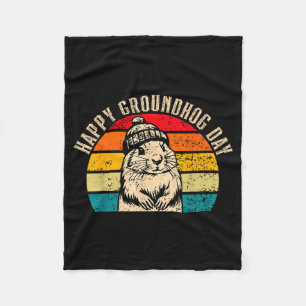 Manta Polar Feliz Día de la Marmota 2025 Woodchuck Vintage 