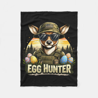 Manta Polar Feliz día de Pascua Camo Divertido Cazando Chicos 