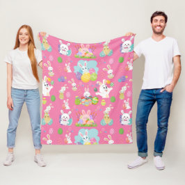 Manta Polar Feliz Día de Pascua- Patrón Gracioso Conejo Y Huev