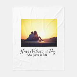 Manta Polar Feliz día de San Valentín amor agregar nombre foto