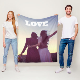 Manta Polar Feliz día de San Valentín Amor Foto Pareja Gay