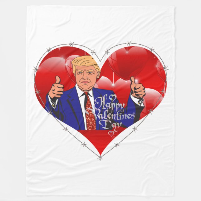 Manta Polar feliz día de San Valentín donald trump (Anverso)