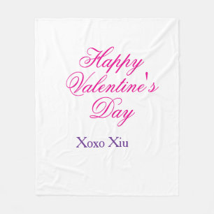 Manta Polar Feliz día de San Valentín rosa púrpura xoxo amor n