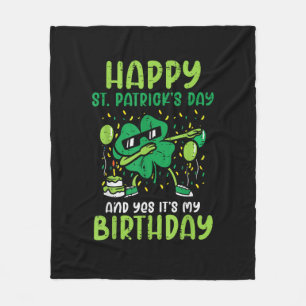 Manta Polar Feliz Día de Santo Patrocinio Cumpleaños Shamrock 