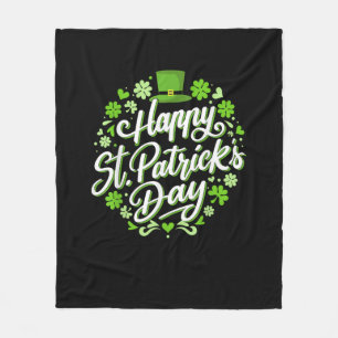 Manta Polar Feliz Día de St Patricks con shamrock para irish p