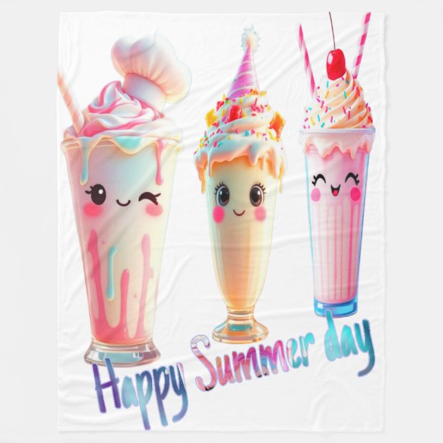 Manta Polar Feliz Día de Verano (Anverso)