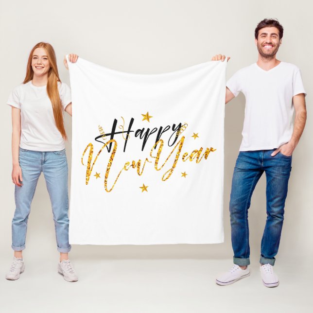 Manta Polar Feliz diseño de Año Nuevo 2022 con una carta brill (In situ)