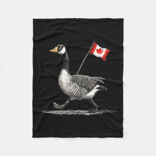 Manta Polar Feliz disfraz ganso con bandera de Canadá (Anverso)
