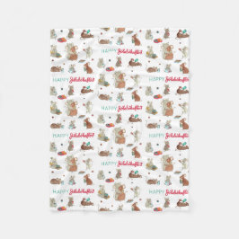 Manta Polar Feliz feriado acogedor de la familia de ratones Jo