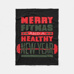 Manta Polar Feliz Fitmas y Feliz Año Nuevo de Trasero Fitness