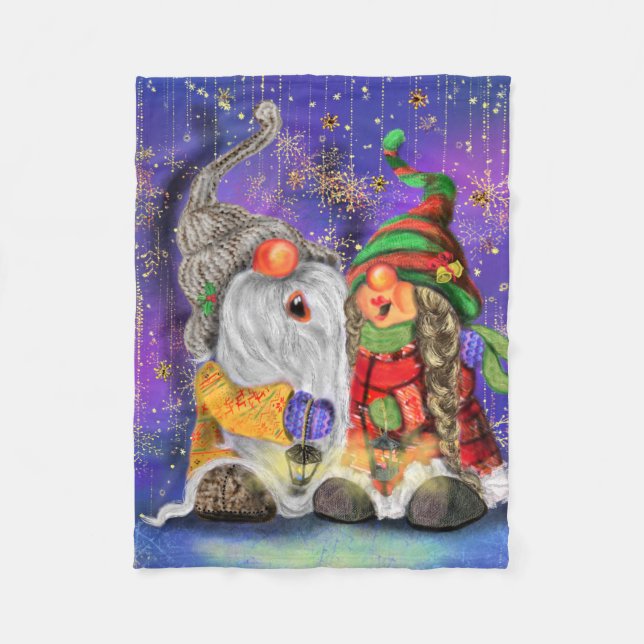 Manta Polar Feliz Gnomes Navidades Baby Fleece Blanket (Anverso)