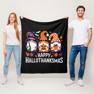 Manta Polar Feliz Hallothanksmas Gnomes Feliz Feliz Navidad