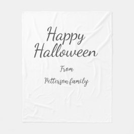 Manta Polar Feliz Halloween agregar nombre de familia caligraf