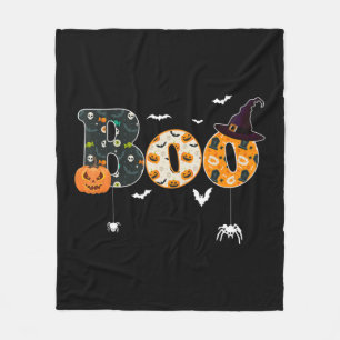 Manta Polar Feliz Halloween Boo Spider Gorra de brujas Hallowe