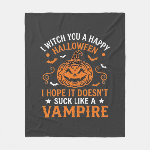 Manta Polar Feliz Halloween Vampiro Calabaza Bruja Sombrero Mu