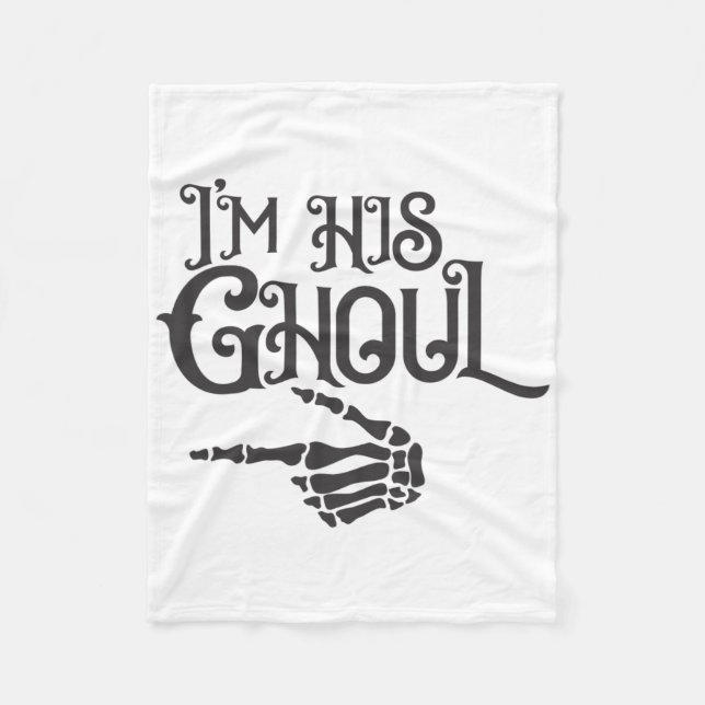 Manta Polar Feliz Halloween, yo soy su mano del cráneo de Ghou (Anverso)