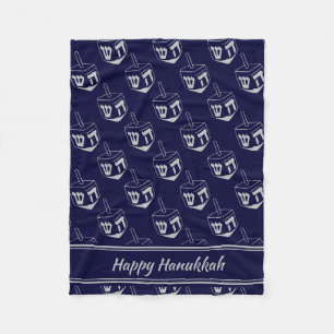 Manta Polar FELIZ HANUKKAH Dreidel NAVY GRAY