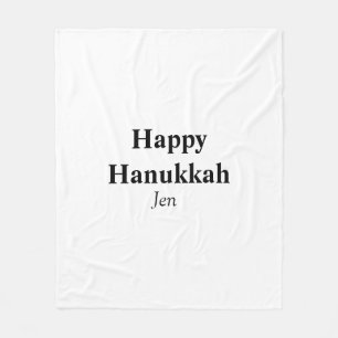 Manta Polar Feliz Hanukkah tu nombre imagen de texto editable