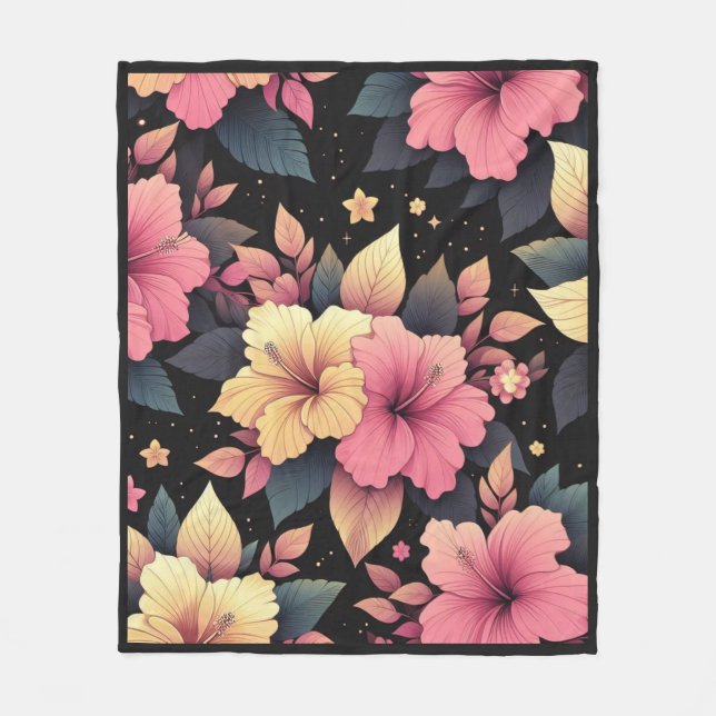 Manta Polar Feliz Hibiscus (Anverso)