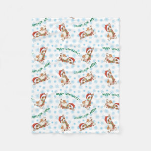Manta Polar Feliz Howlidays Basenji Fleece Blanket