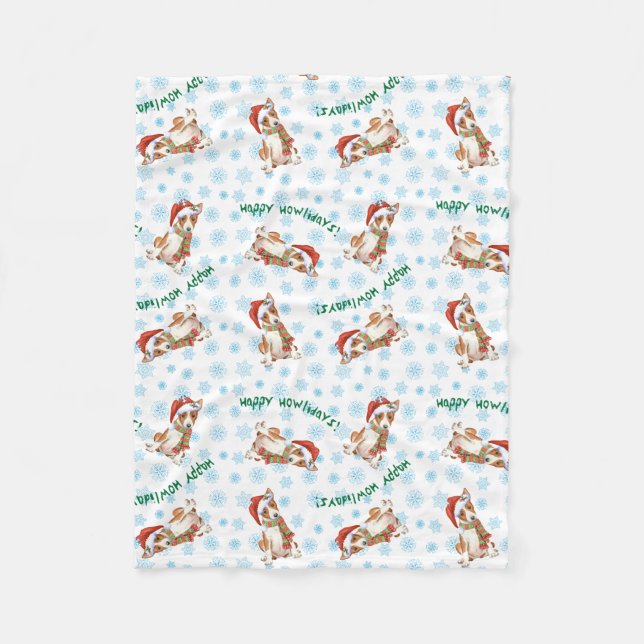 Manta Polar Feliz Howlidays Basenji Fleece Blanket (Anverso)