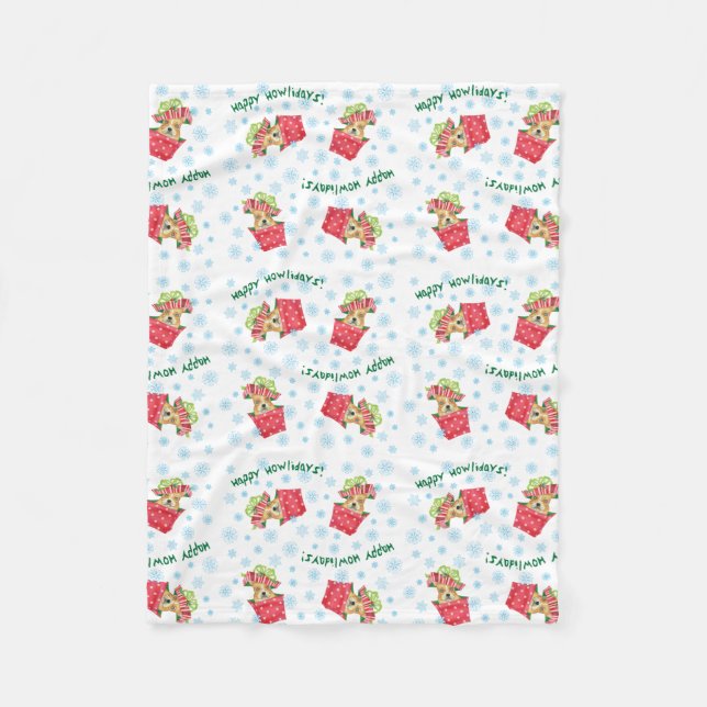 Manta Polar Feliz Howlidays Frenchie (Anverso)