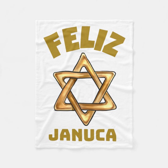 Manta Polar Feliz Januca , januka, Janucia, Janukia, Pesaj, (Anverso)