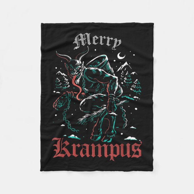 Manta Polar Feliz Krampus Navidades Navidad Horror Mala Paja (Anverso)