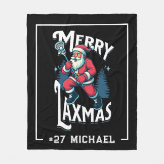 Manta Polar Feliz Laxmas Navidad Negra de Lacrosse