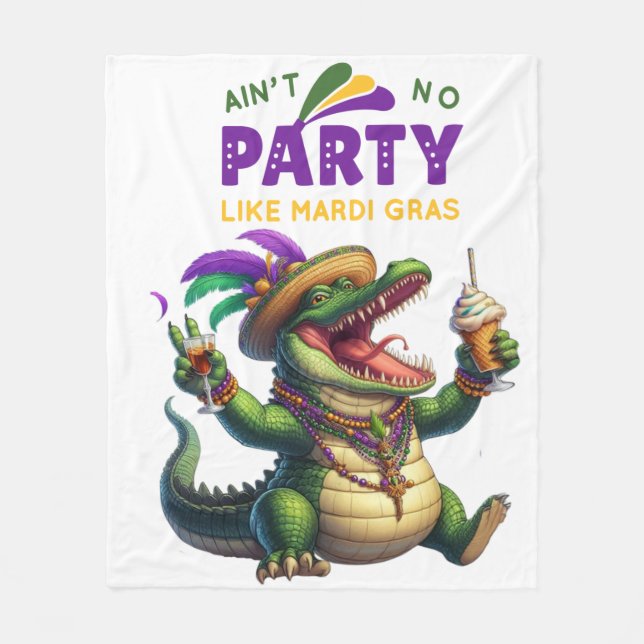 Manta Polar Feliz Mardi Gras (Anverso)