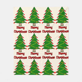 Manta Polar Feliz mensaje de Navidad con el árbol de Navidad