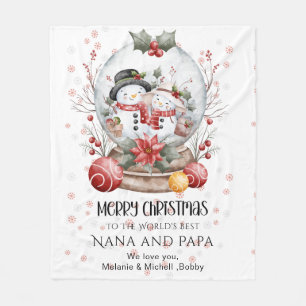 Manta Polar Feliz Navidad a los mejores abuelos del mundo