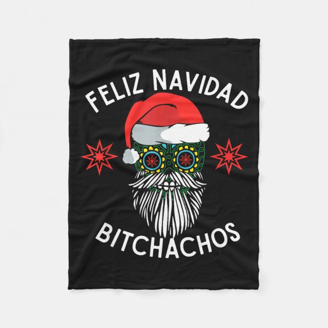Manta Polar Feliz Navidad Achos Funny Spanish Merry Christmas  (Anverso)