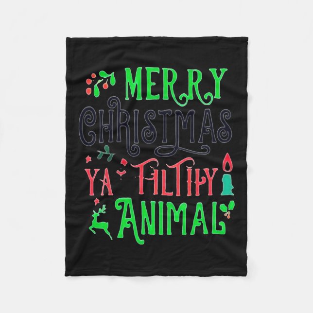 Manta Polar Feliz Navidad Animal Filthy Ya Xmas Familia Pajam (Anverso)