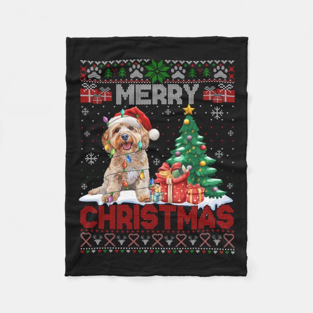 Manta Polar Feliz Navidad Apoo Perro Amantes Familia Feo Navid (Anverso)