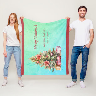 Manta Polar Feliz Navidad Árbol de Navidad personalizado