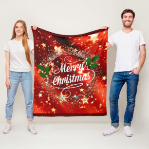 Manta Polar Feliz Navidad brillante