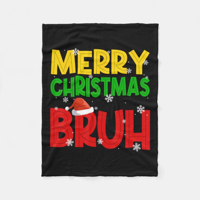 Manta Polar Feliz Navidad Bruh Nochebuena Santa Claus Nieve Fl (Anverso)