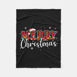 Manta Polar Feliz Navidad Búfalo Plactado Red Santa Family Xma