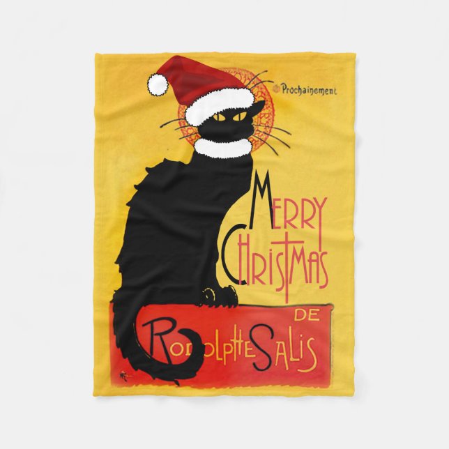 Manta Polar Feliz Navidad - Chat Noir (Anverso)