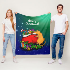 Manta Polar Feliz Navidad con el príncipe rata