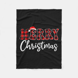 Manta Polar Feliz Navidad Con Familia Jugada Negra Y Roja
