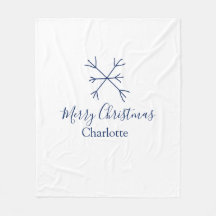 Feliz Navidad copos de nieve azules agregar nombre