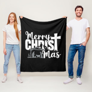 Manta Polar Feliz Navidad Cristiana Navidad Jesús Familia