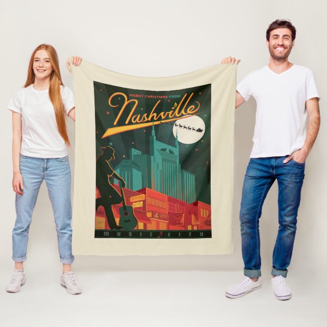 Manta Polar Feliz Navidad desde Nashville (In situ)